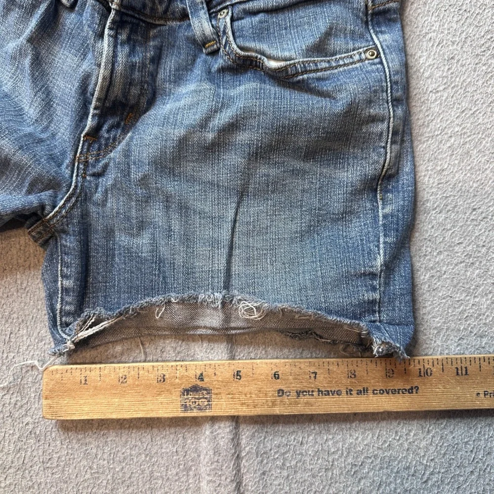 Vintage Levi's 545 Jean Shorts Womens 8 Medium Blue Low Boot Cut Raw Hem Cut Off
